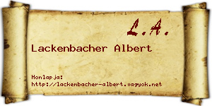 Lackenbacher Albert névjegykártya