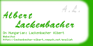 albert lackenbacher business card